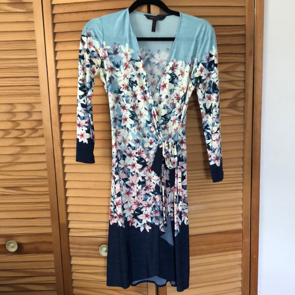 BCBG Max Azria Floral Wrap Dress Size XS